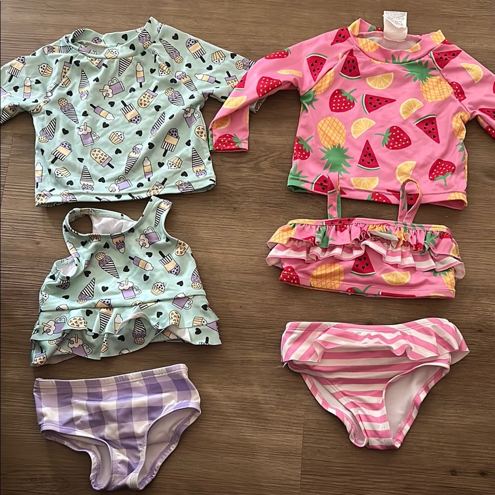 Kids Swimwear Set - Ice Cream and Fruit Prints 18 month size